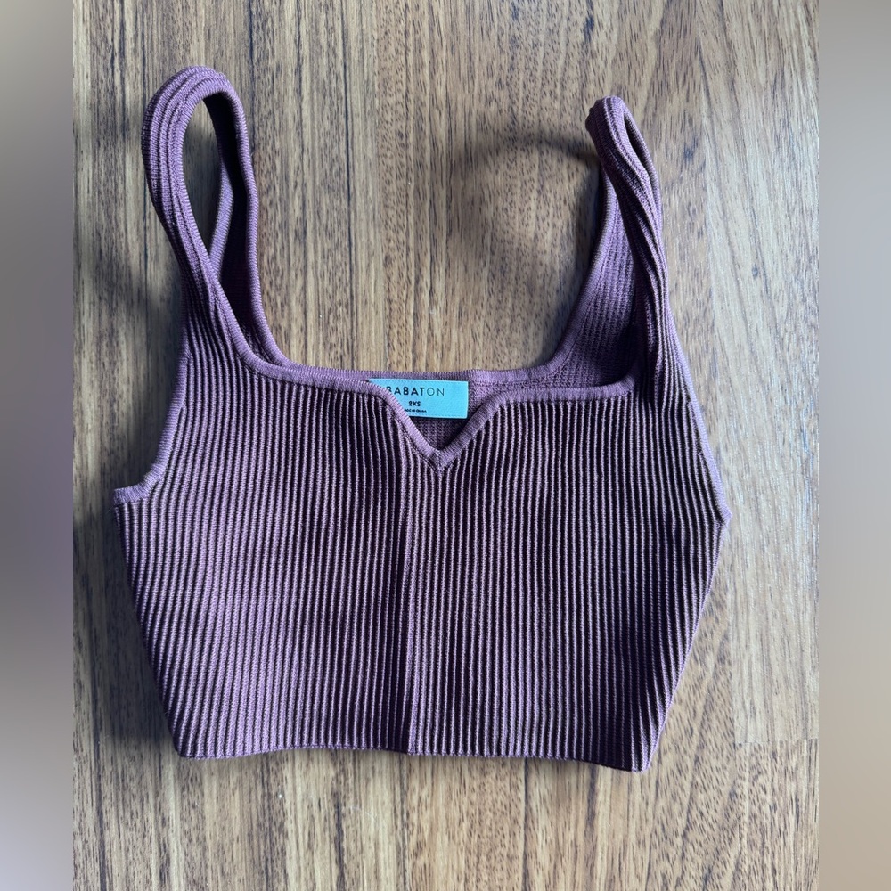 Aritzia Dusty Rose Ribbed Crop Top